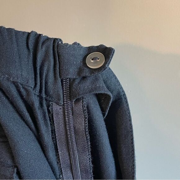 J.Jill Navy Linen Stretch Pant with Buttons | SZ S - Picture 5 of 12